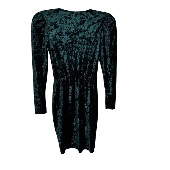 AQUA Velvet Faux Wrap Mini Dress Green Size S NWT - Picture 3 of 8